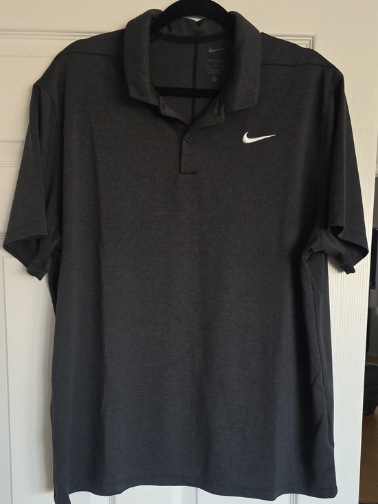 Nike Other - Nike Men’s Charcoal Gray Polo with White Swoosh
